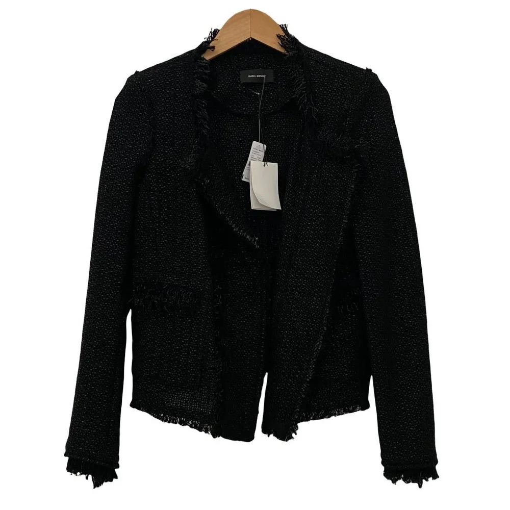Isabel Marant Black Tweed Blazer Jacket Size M NWT - Picture 9 of 13